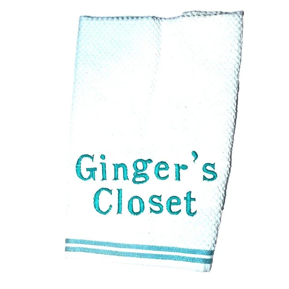 PERSONALIZED EMBROIDERED KITCHEN TOWELS MADE TO ORDER SET OF 2 TOWELS $18 - Picture 6 of 8